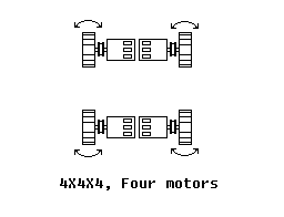 4x4x4, four motors.